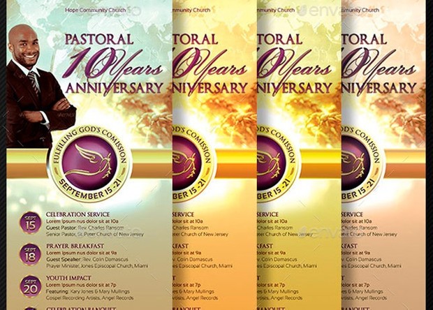 Clergy Anniversary Rack Card Template