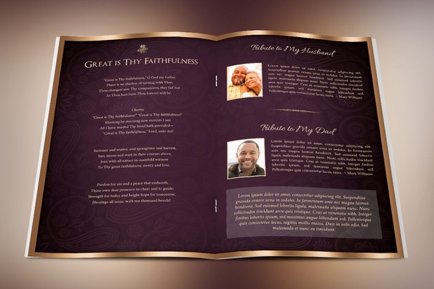 Vintage Lavender Dignity Funeral Program Publisher Template