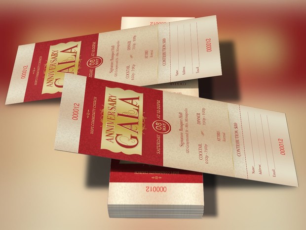 Anniversary Gala Ticket Template