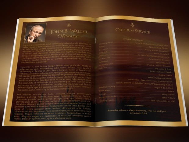 Sunset Funeral Program Template
