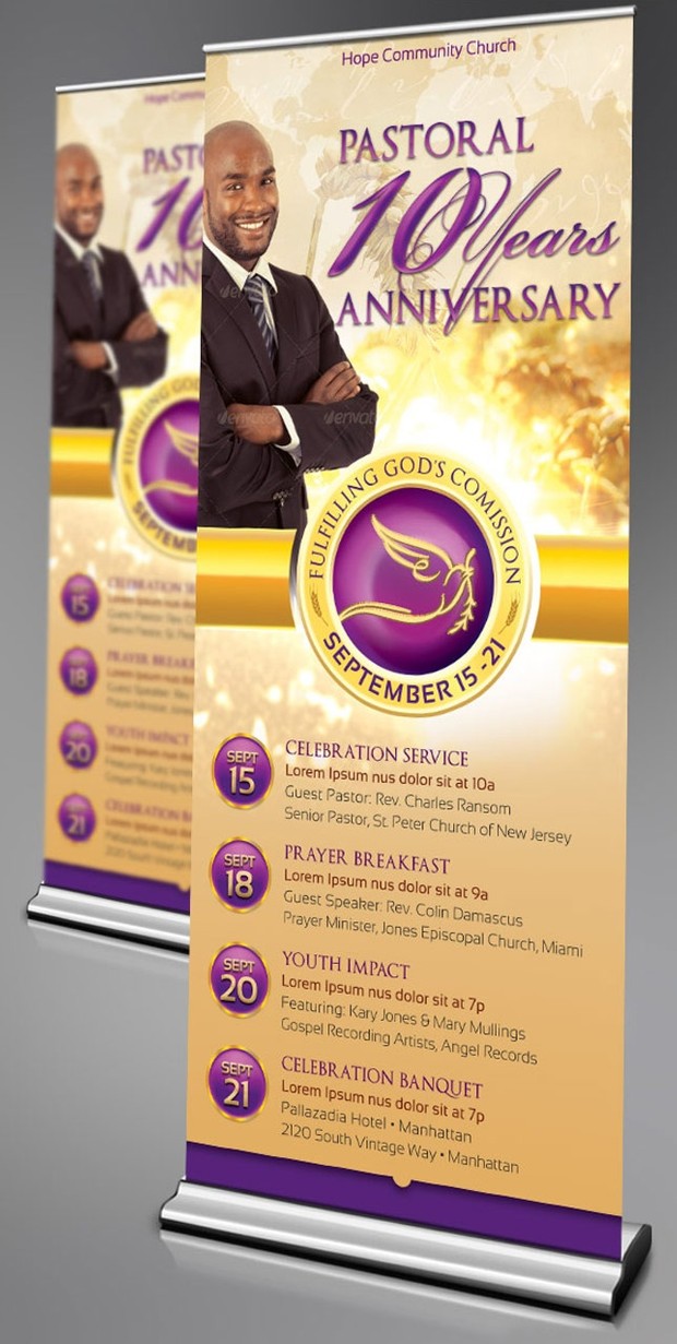 Clergy Anniversary Banner Template