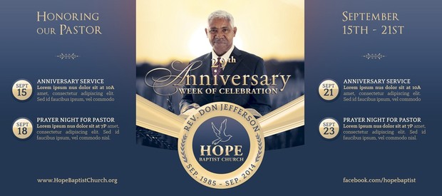 Pastor Anniversary Banner Template