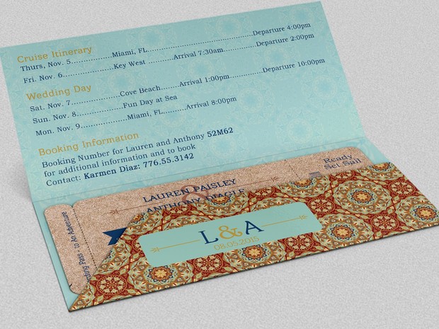 Wedding Adventure Boarding Pass Invitation Template