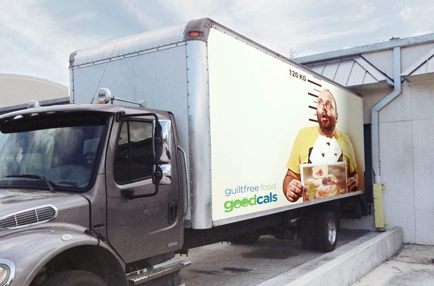 Realistic Box Truck Mockup Template