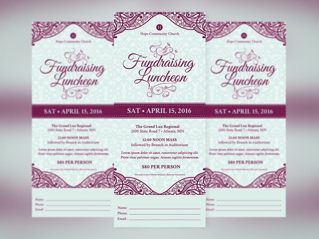 Luncheon Ticket Photoshop Template