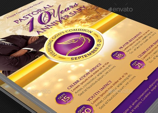 Clergy Anniversary Flyer Template
