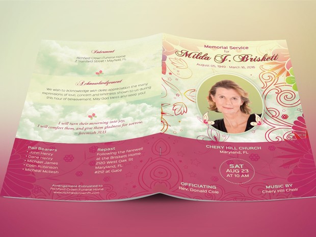 Memory Funeral Program Template