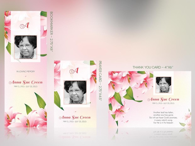 Petals Funeral Stationery Publisher Template Set