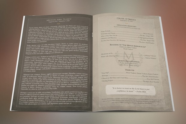 Retro Funeral Program Publisher Word Template