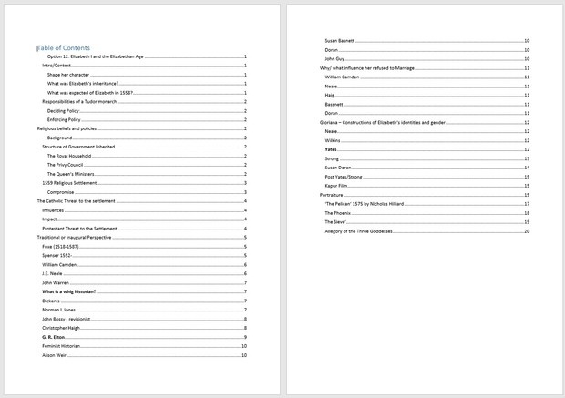 HSC History Extension Extensive Queen Elizabeth Syllabus Notes