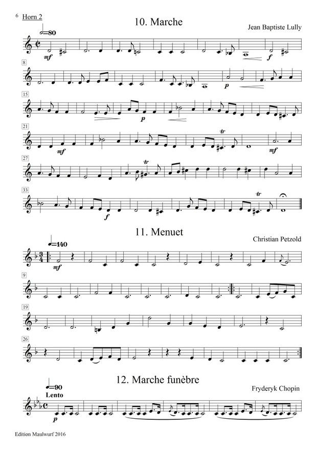 15 leichte Hornquartette
