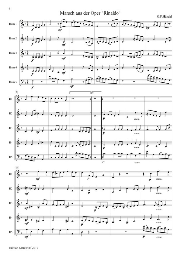 7 Märsche (Hornensemble)