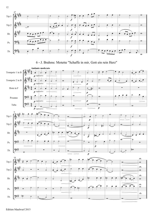 Spielbuch für Blechbläserquintett