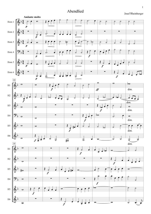 Abendlied (Hornensemble)