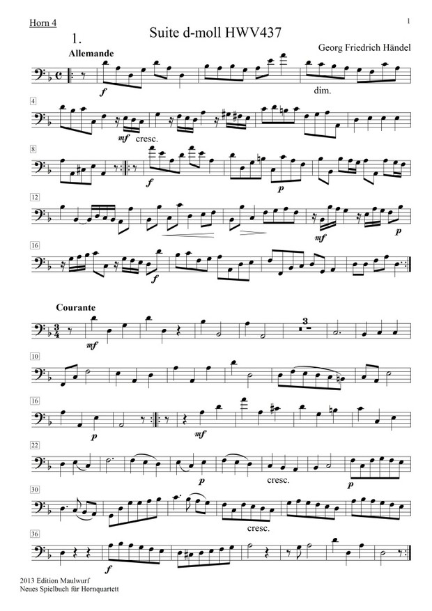 neues Spielbuch für Hornquartett