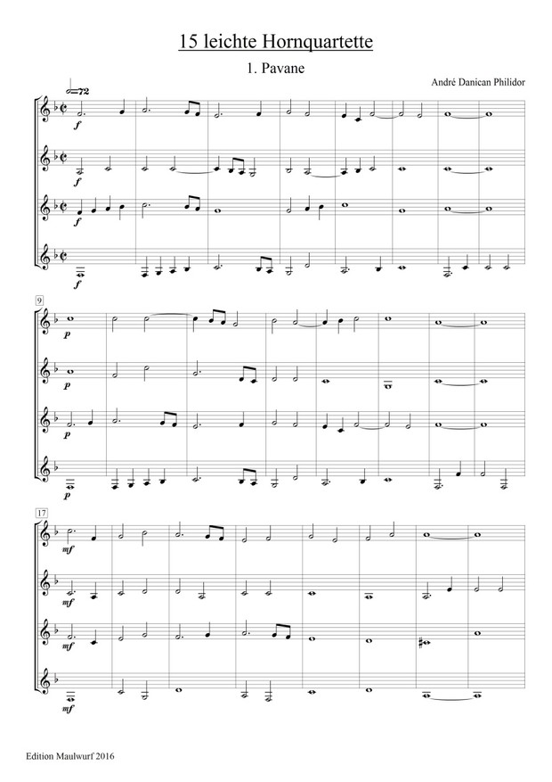 15 leichte Hornquartette