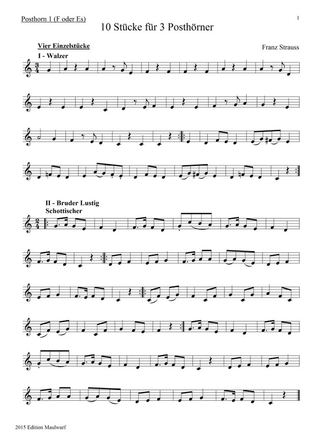 Franz Strauss: 10 Stücke