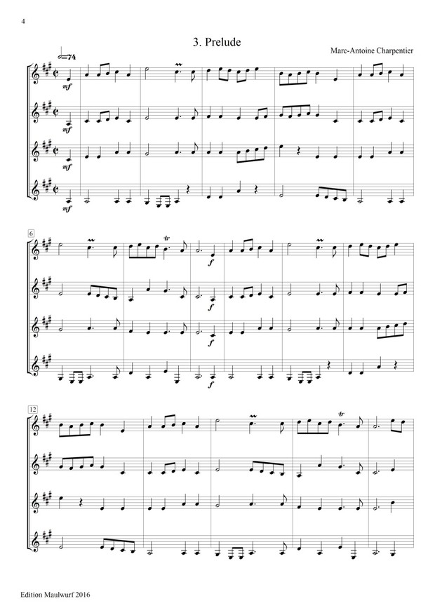 15 leichte Hornquartette