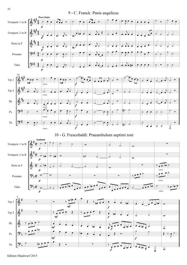 Spielbuch für Blechbläserquintett
