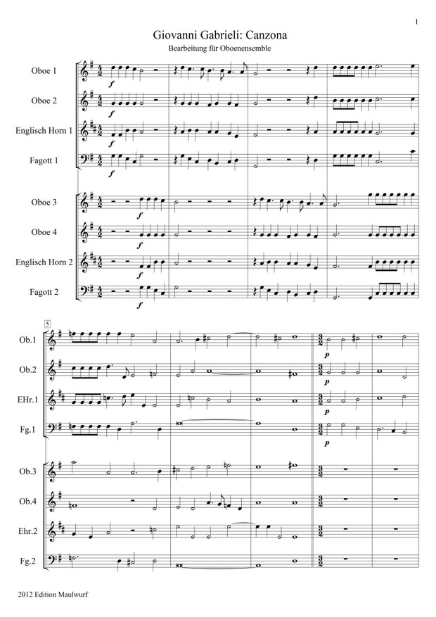 Gabieli Canzona (Oboenensemble)