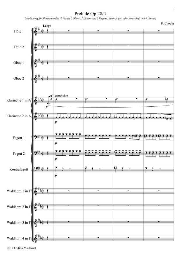 Chopin Prelude (Bläserensemble)