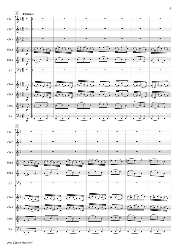 Bach Menuet und Polonaise (Oboenensemble)