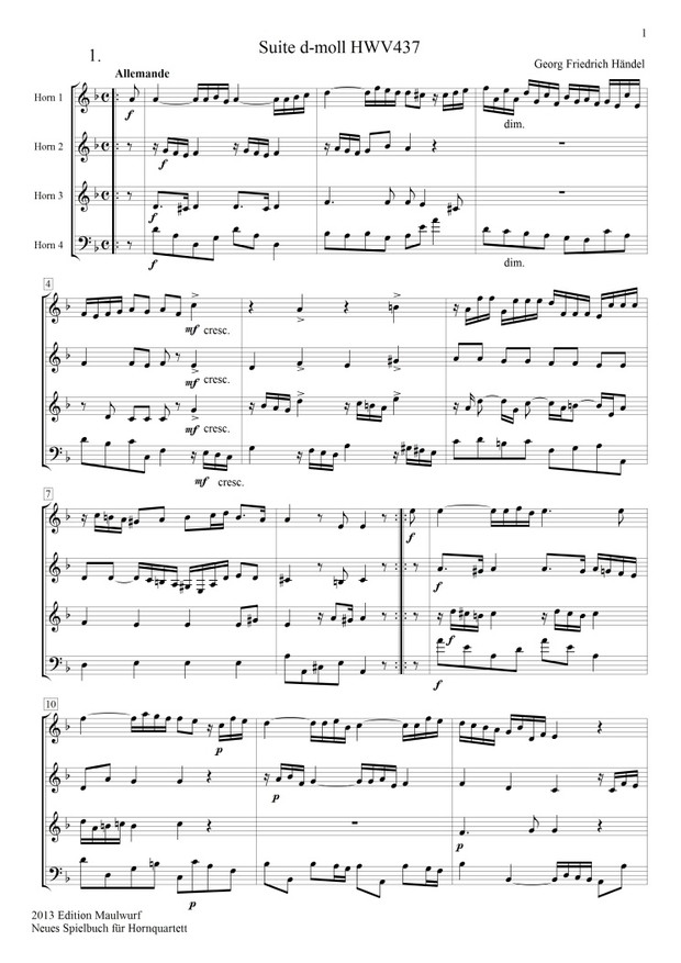 neues Spielbuch für Hornquartett