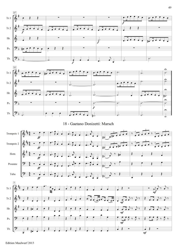 Spielbuch Nr.3 für Blechbläserquintett