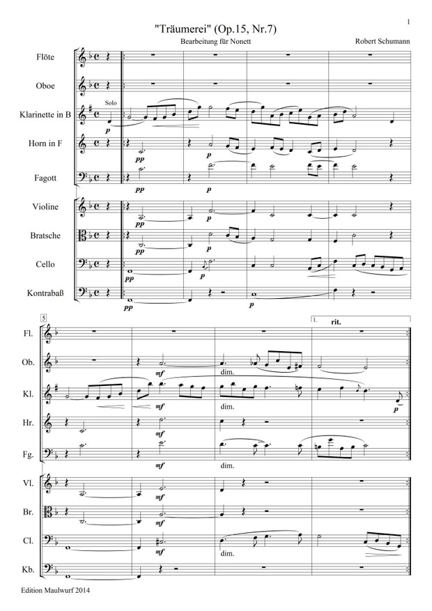 Schumann Träumerei (Nonett)