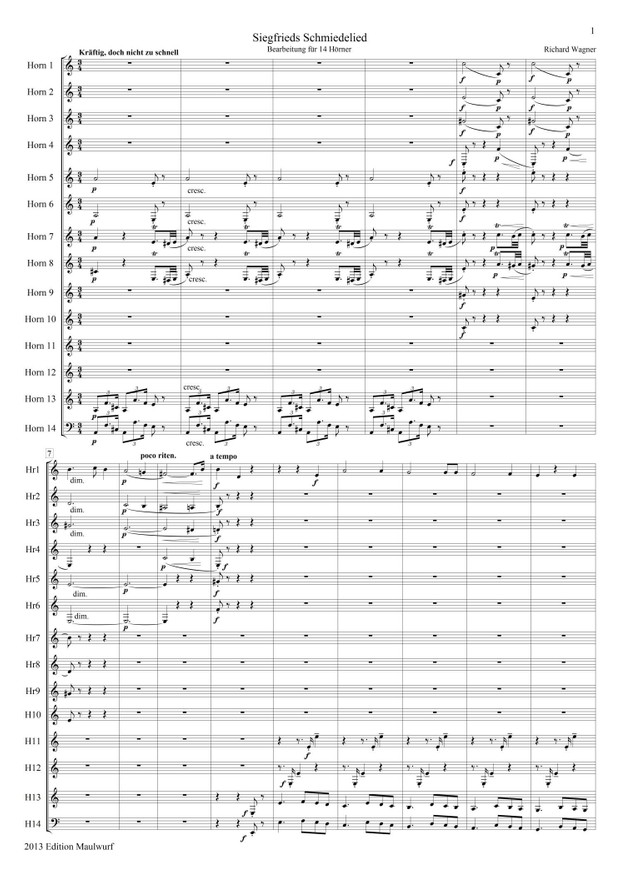 Siegfrieds Schmiedelied (Hornensemble)