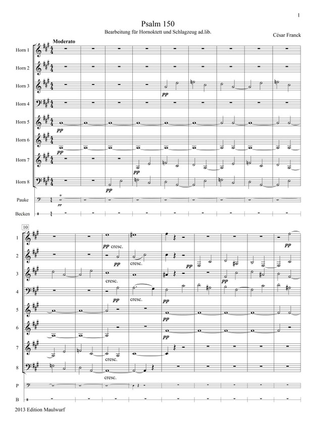 Cesar Franck, Psalm 150 Hornoktett