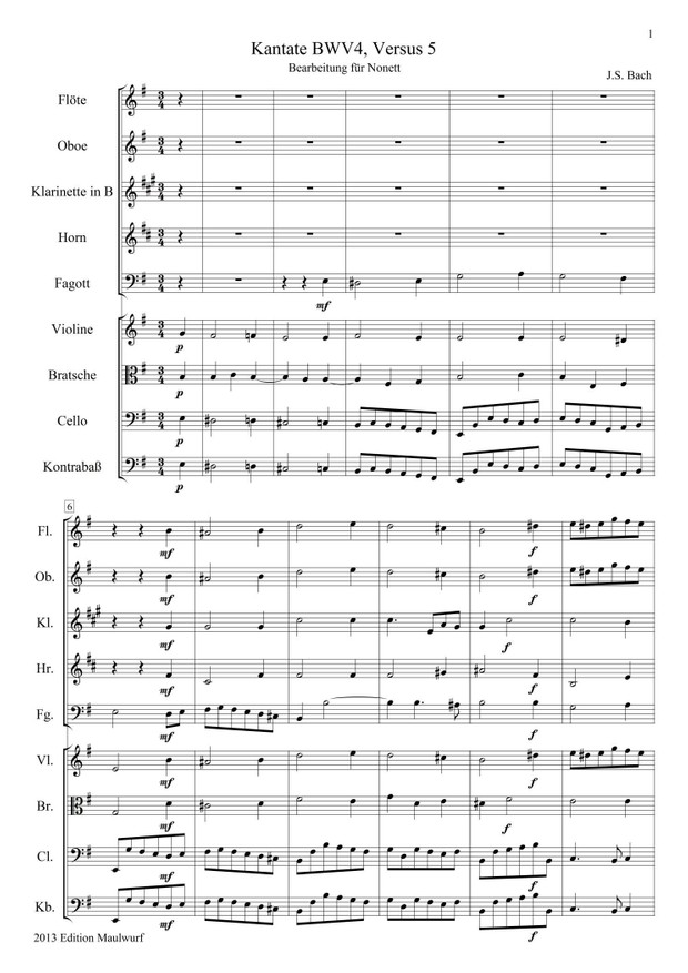 Bach Cantata BWV4, Versus 5 (Nonett)