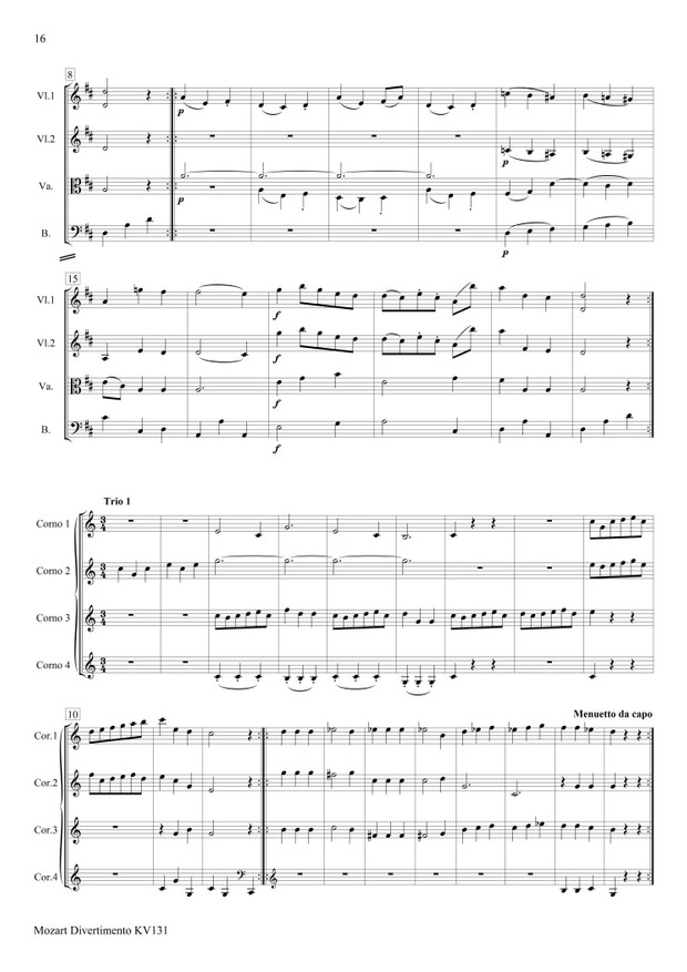 Mozart Divertimento KV131