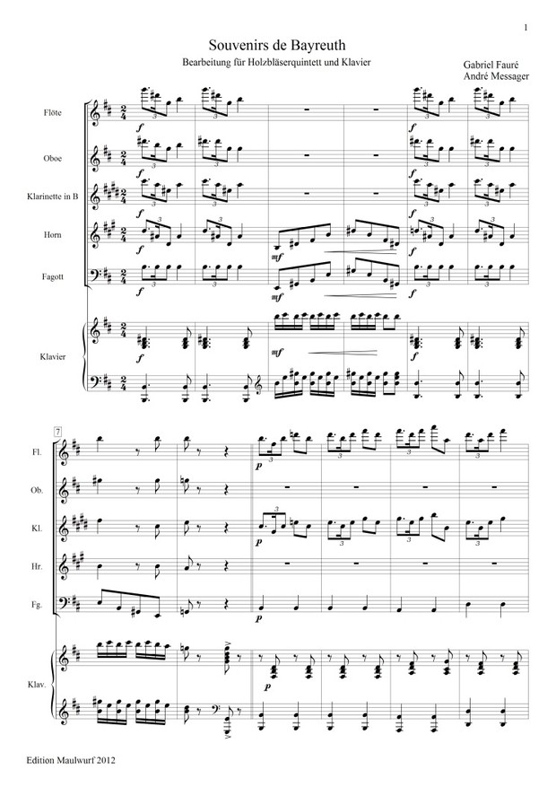 Souvenirs de Bayreuth (Bläserquintett)
