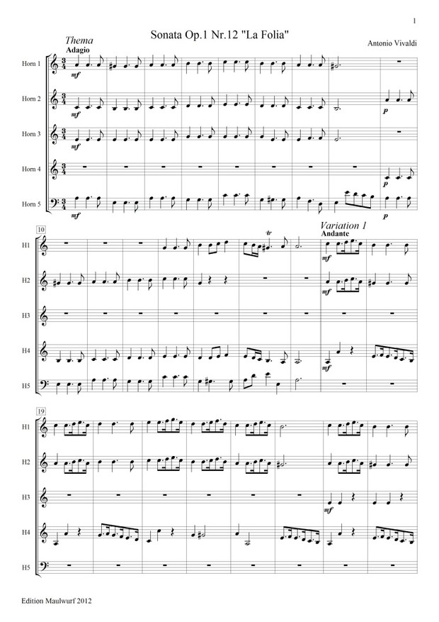 Vivaldi Sonata (Hornquintett)