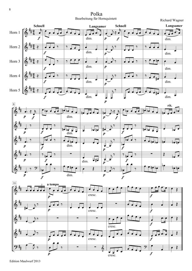 Wagner: Polonaise und Polka (Hornensemble)