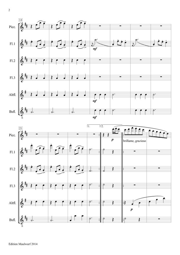Aufforderung zum Tanz (Flötenensemble)