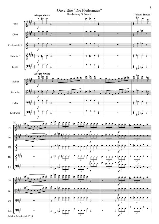 Fledermaus Ouvertüre (Nonett)