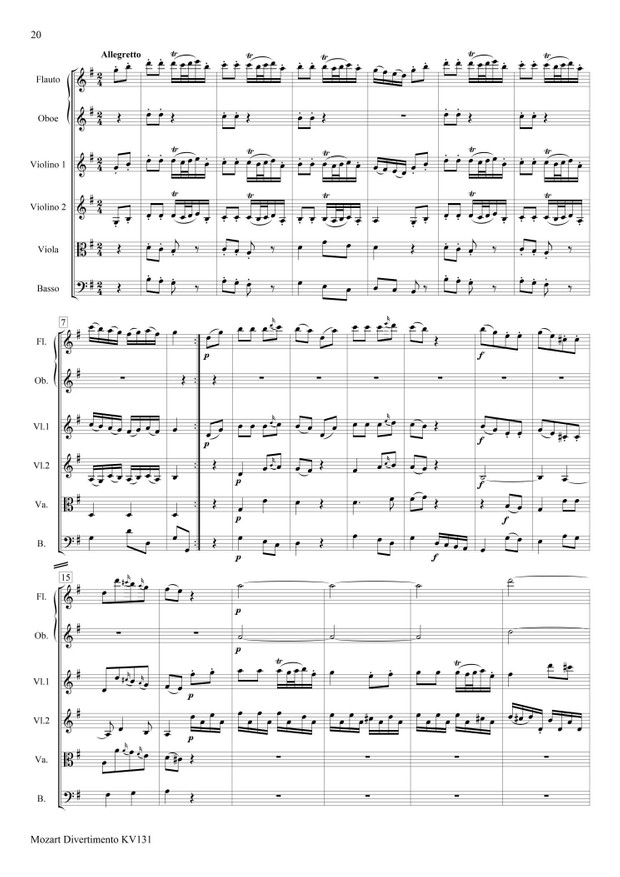 Mozart Divertimento KV131