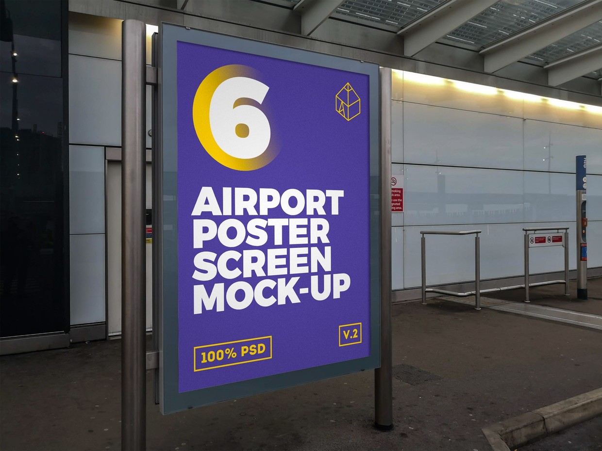 Airport Poster Screen MockUps 6 Graphic Shelter