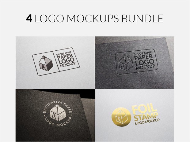 4 Logo Mockups Bundle