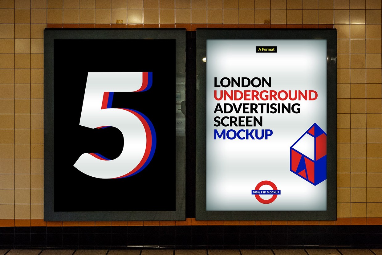 London Underground Advertising Screen MockUps 3 Graphic