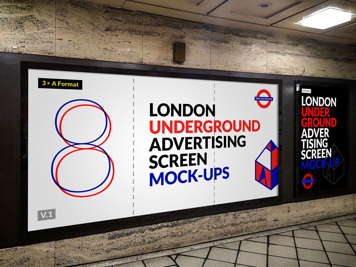 London Underground Advertising Screen MockUps 9 Graphic