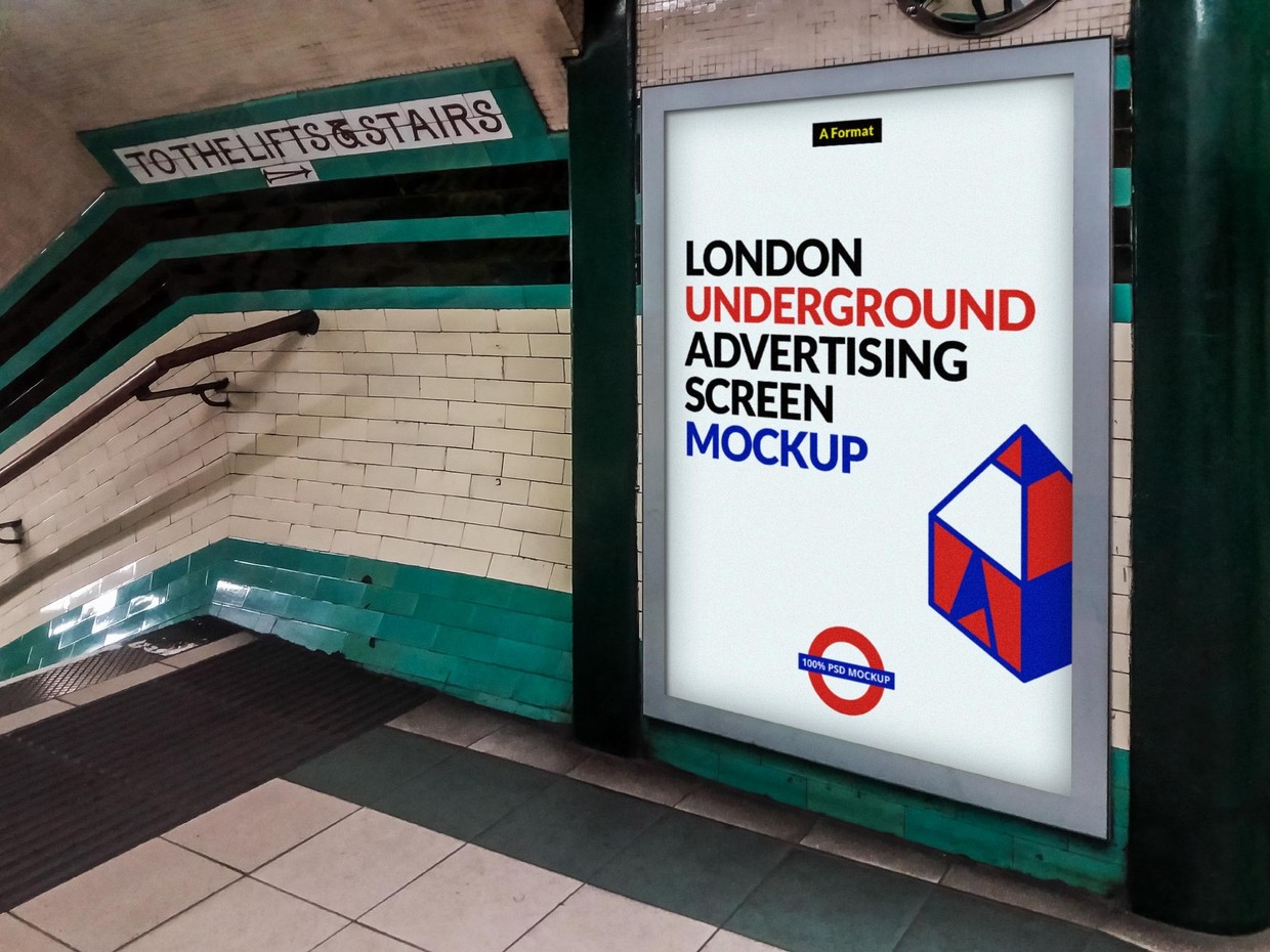 Download Free London Underground Advertising Screen Mock-Up 2 ...