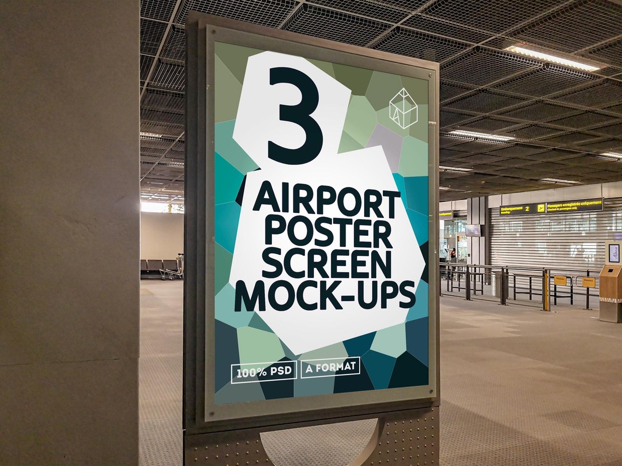 Airport Poster Screen MockUps 8 Graphic Shelter