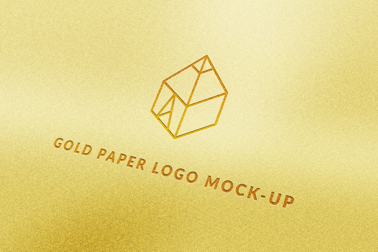 Download Gold Paper Logo Mock-Up - Graphic Shelter