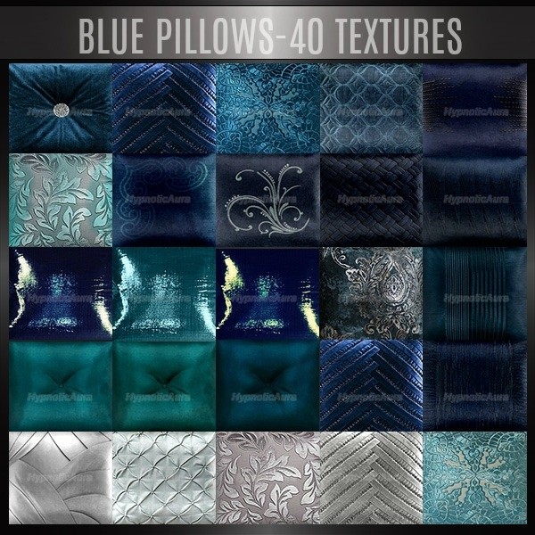 A~BLUE PILLOWS-40 TEXTURES