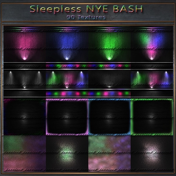 Sleepless NYE Bash 90 textures plus animated fireworks including instructions
