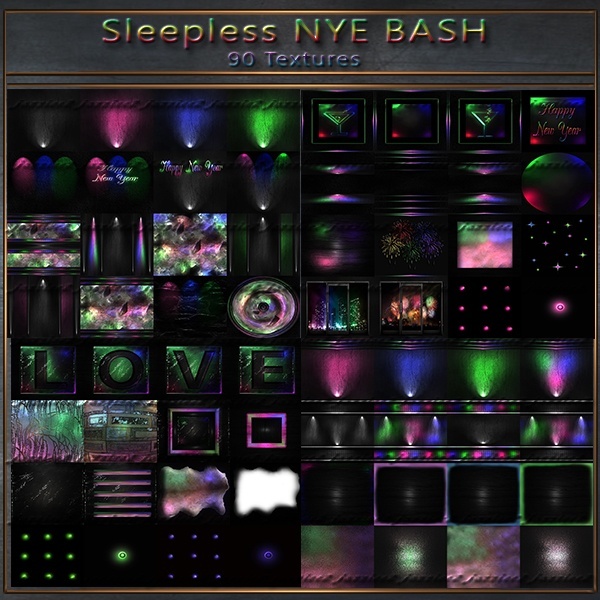 Sleepless NYE Bash 90 textures plus animated fireworks including instructions