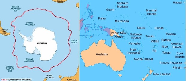 Datos climáticos mundiales. Zona OCEANIA-ANTARTIDA. / Global climatic data. OCEANIA-ANTARCTICA